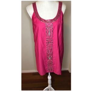 Bebe pink/silver tank sequence dress size small